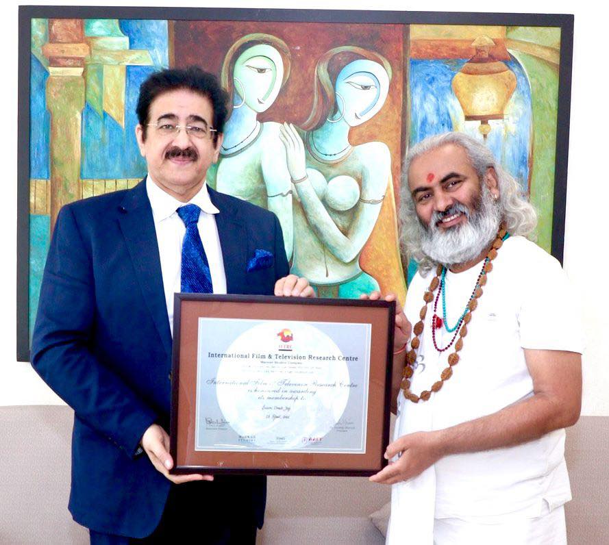 Swami Umesh Yogi Visits Marwah Studios; Honoured with Life Membership of WPDRF