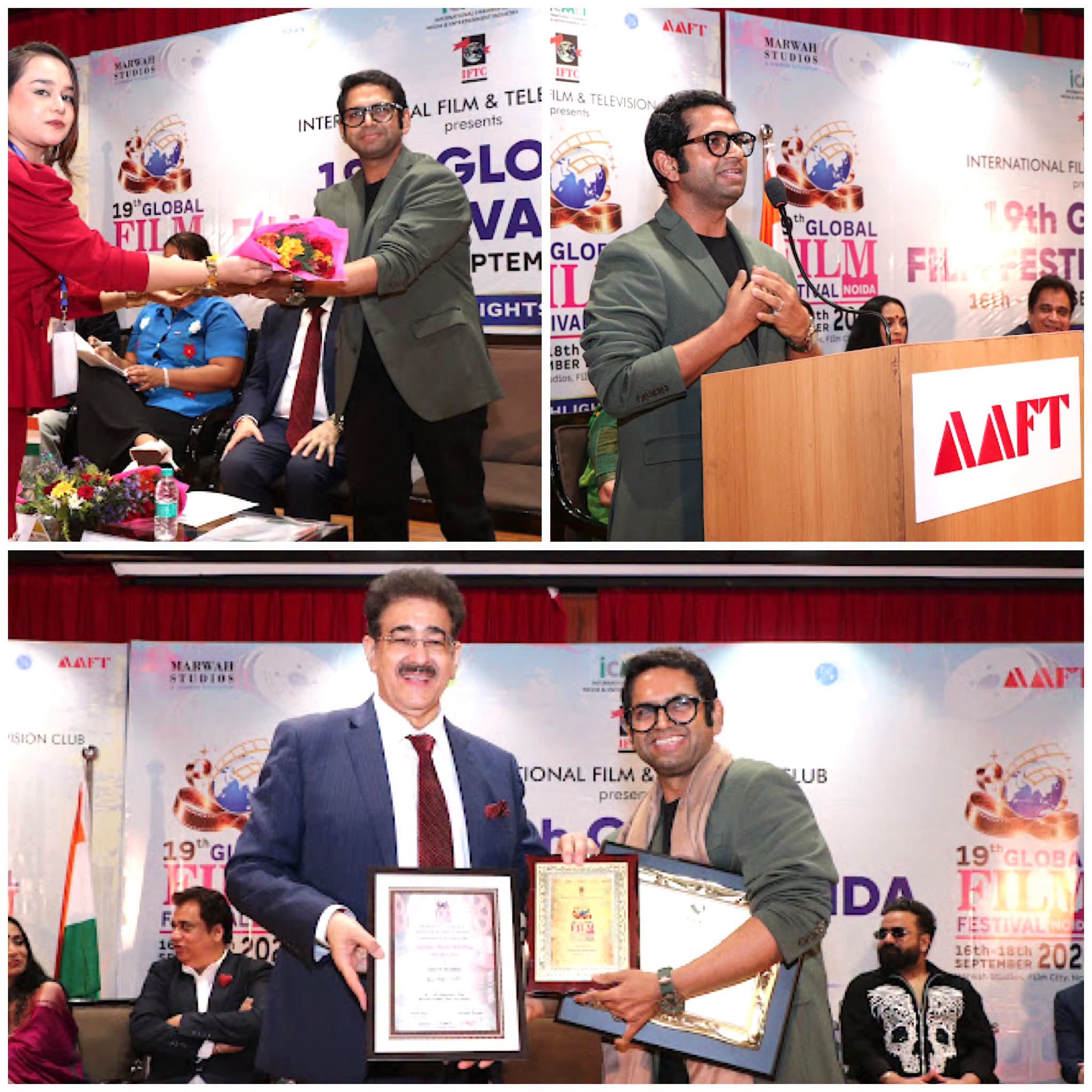 Renowned Actor Sharib Hashmi Honoured with Hindi Cinema Gaurav at 19th Global Film Festival Noida